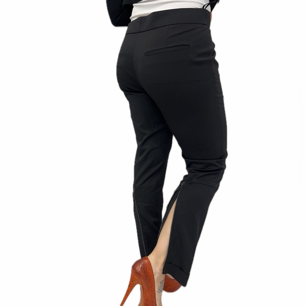 Tom Ford Black Straight leg Trousers with back Zip legs.